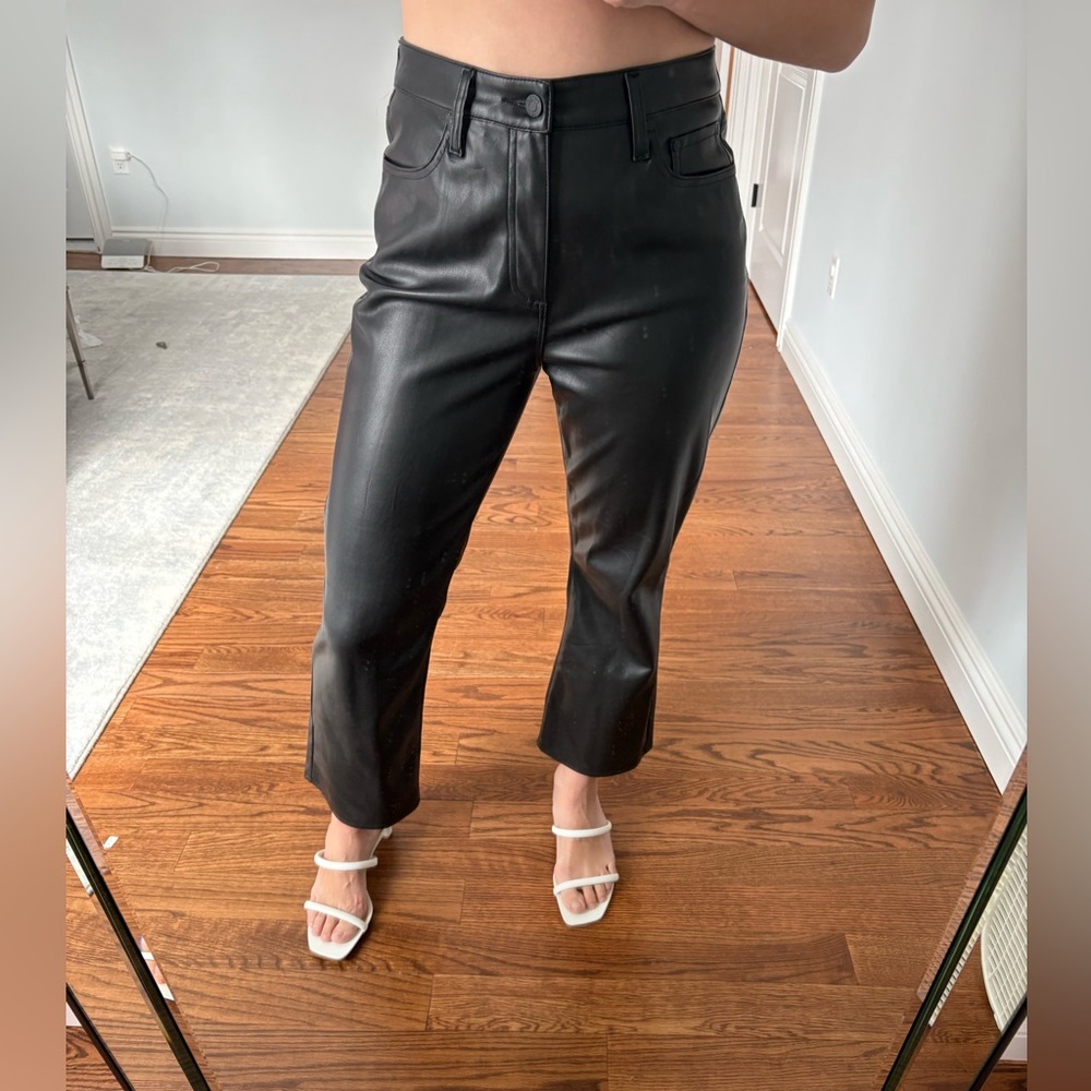 Pistola Black Cropped Leather Pants